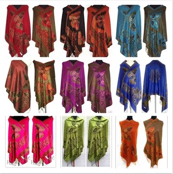 Hot Kinesisk Dame Kvinder Pashmina/Silke Sjal/Tørklæde Wrap Med Sommerfugl Multi-Farve